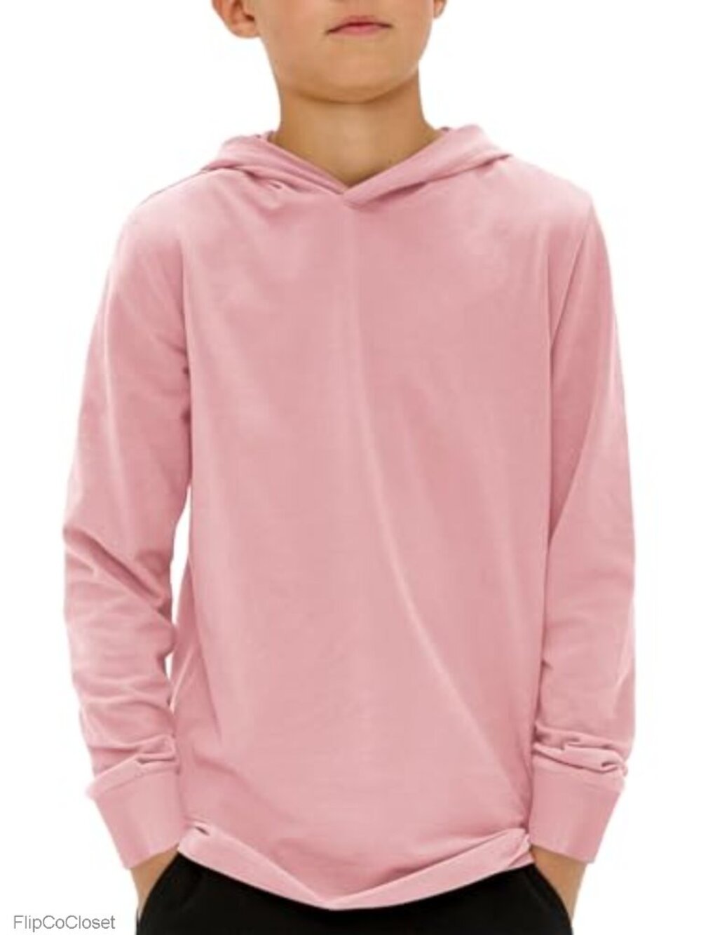 Boys Hoodie Long Sleeve Pullover Sweatshirt Casual Solid